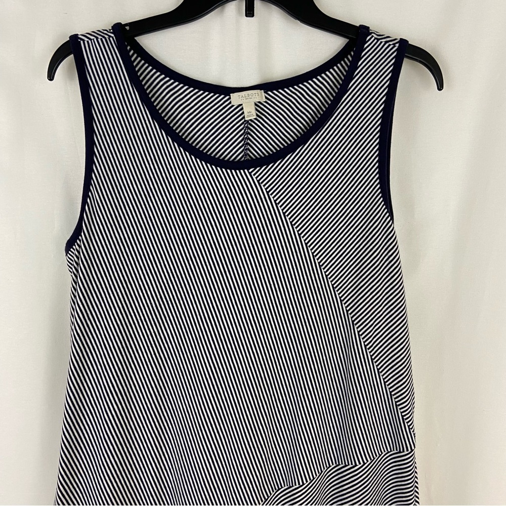 Talbot’s Pieced Navy and White Striped Tank Maxi Dress Size Petite Medium - Picture 3 of 8